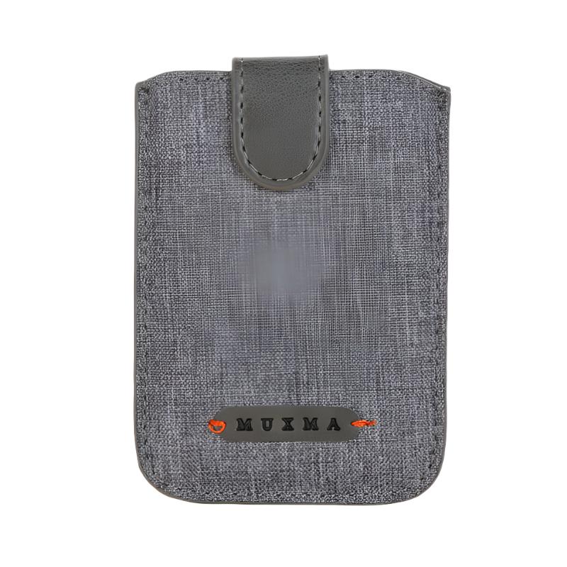 Men's ultra slim RFID blocking wallet in gray with gray leather