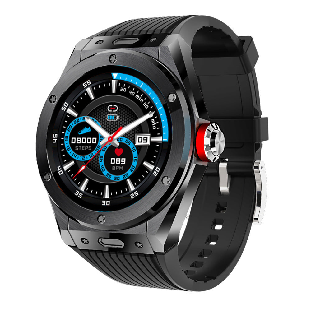 Men's UR41 Waterproof Sport Smart watch with black silicone band