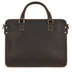 Brown leather briefcase on a white background