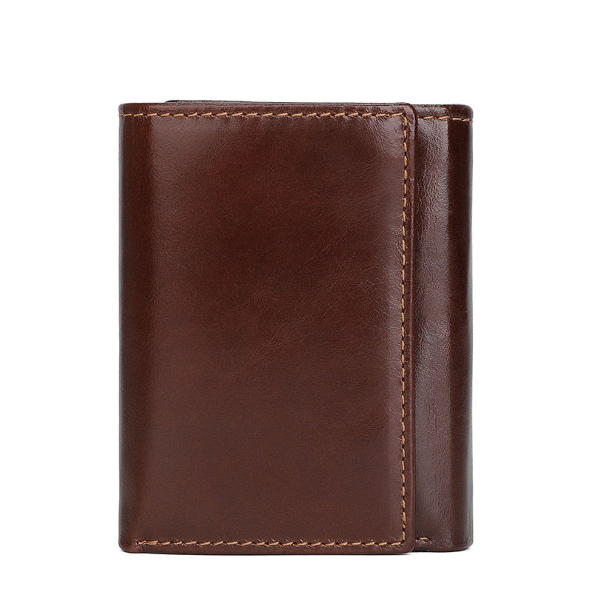 Men's Genuine Leather Trifold Wallet - RFID Blocking