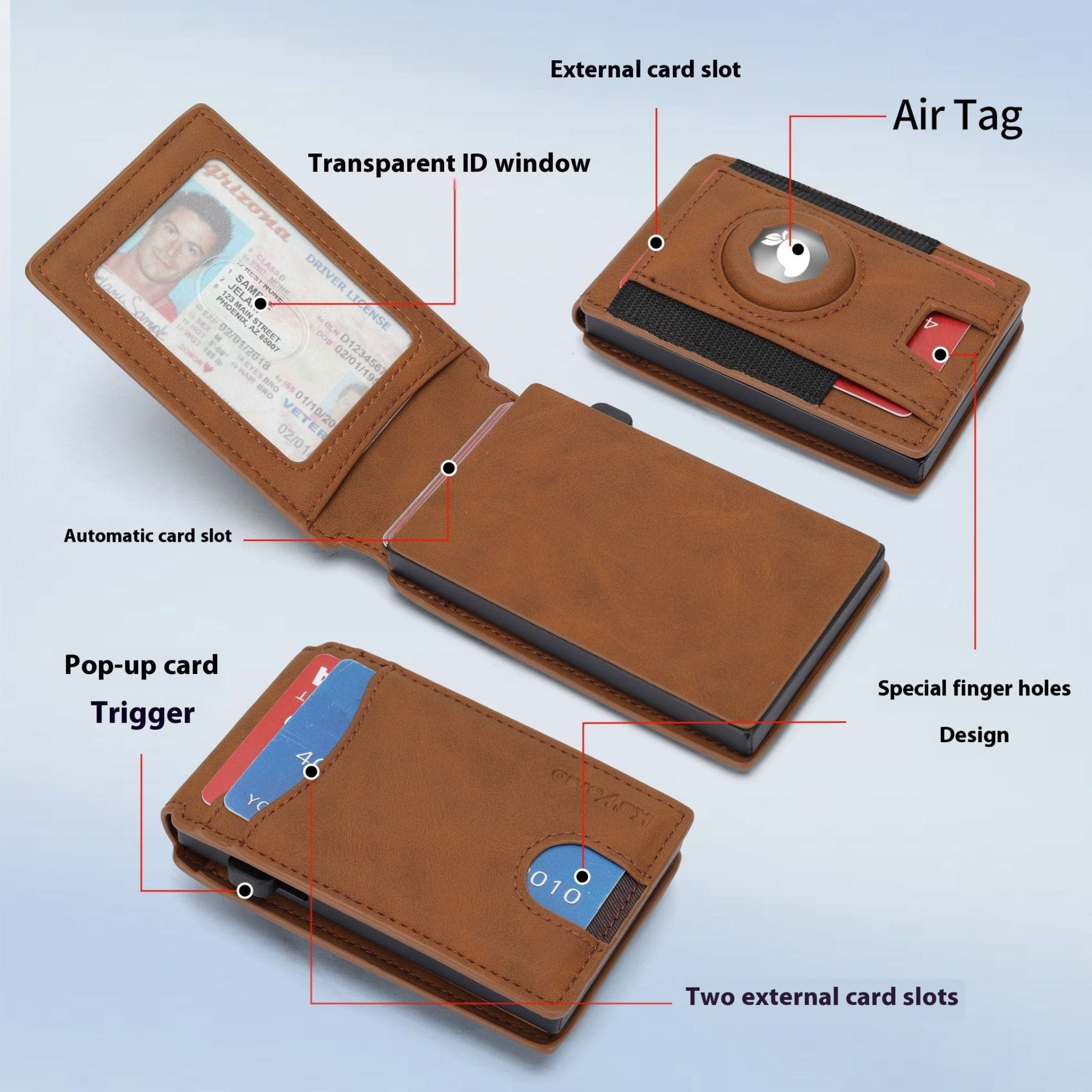 Men's Slim Cardholder Wallet - RFID Blocking with Tag Slot