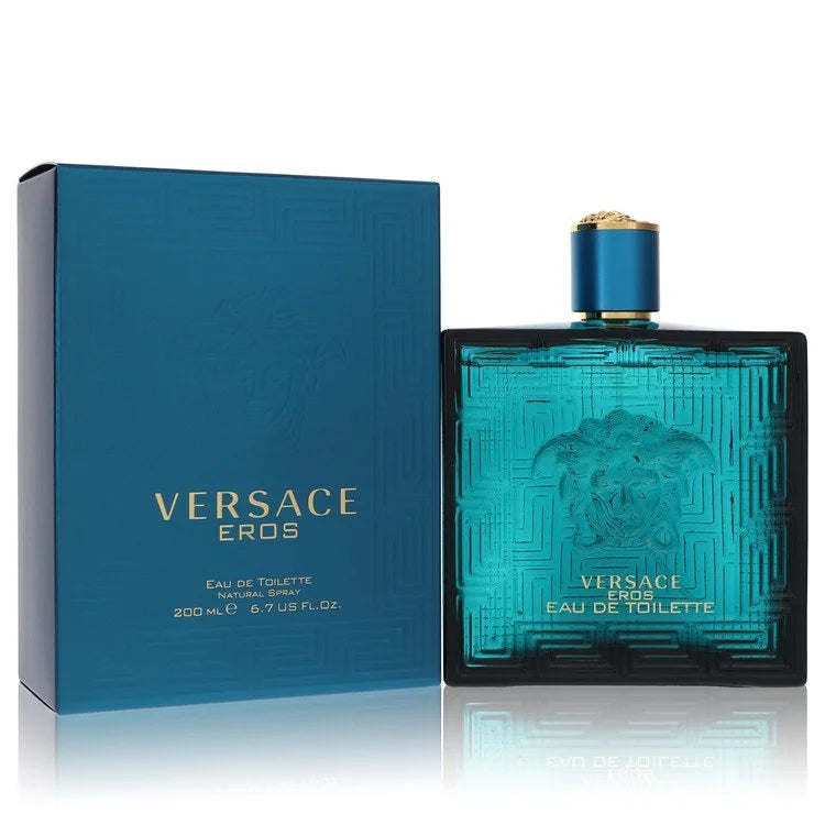 Versace Eros Eau de toilette spray 6.7 oz bottle and box.