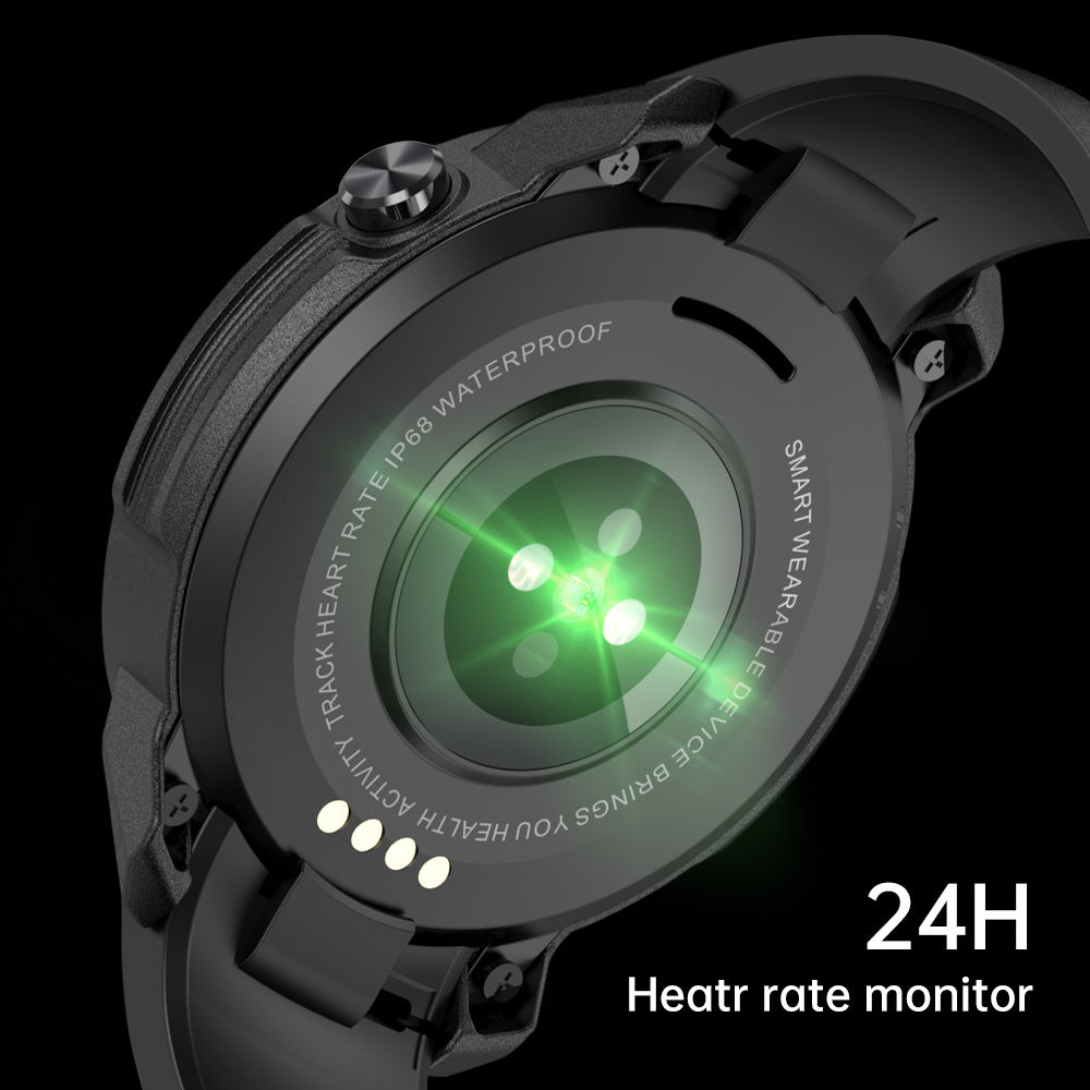 close up of heart rate monitor lights 