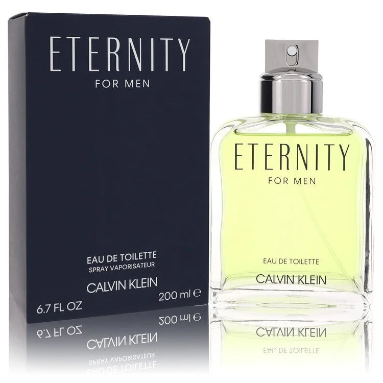 Eternity for Men by Calvin Klein eau de toilette spray 6.7 oz bottle and box
