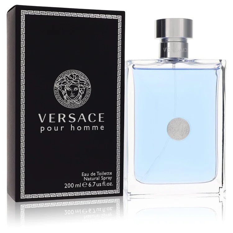 Versace Pour Homme Eau de Toilette Spray 6.7 Oz bottle and box