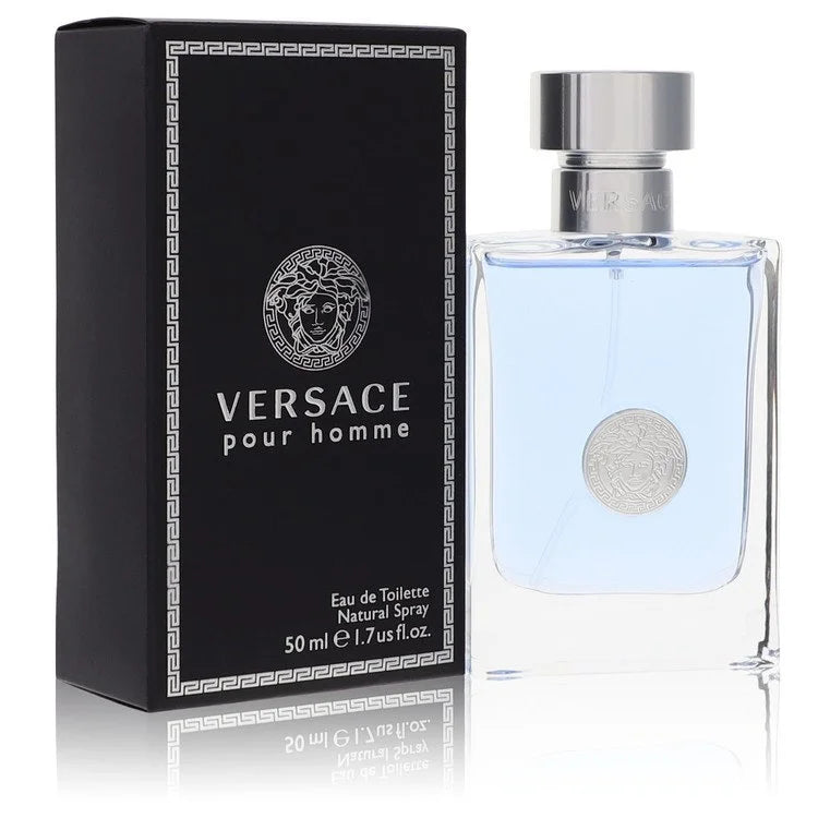 Versace Pour Homme Eau de Toilette Spray 1.7 Oz bottle and box